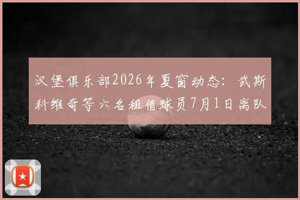 汉堡俱乐部2026年夏窗动态:武斯科维奇等六名租借球员7月1日离队,阵容调整与引援策略解析